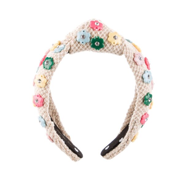 Lele Sadoughi Daphne Flower Charm Headband Rainbow Vintage - Picture 2 of 9